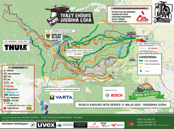 Prezentujemy trasy na zawody Bosch Enduro MTB Series - 31 maja 2025 Srebrna Góra